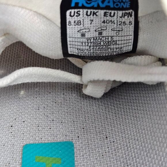 Hoka One One Mach 5 Shoes Womens Size 8.5 B White Running Sneakers 1127894 WBGL - Picture 12 of 14